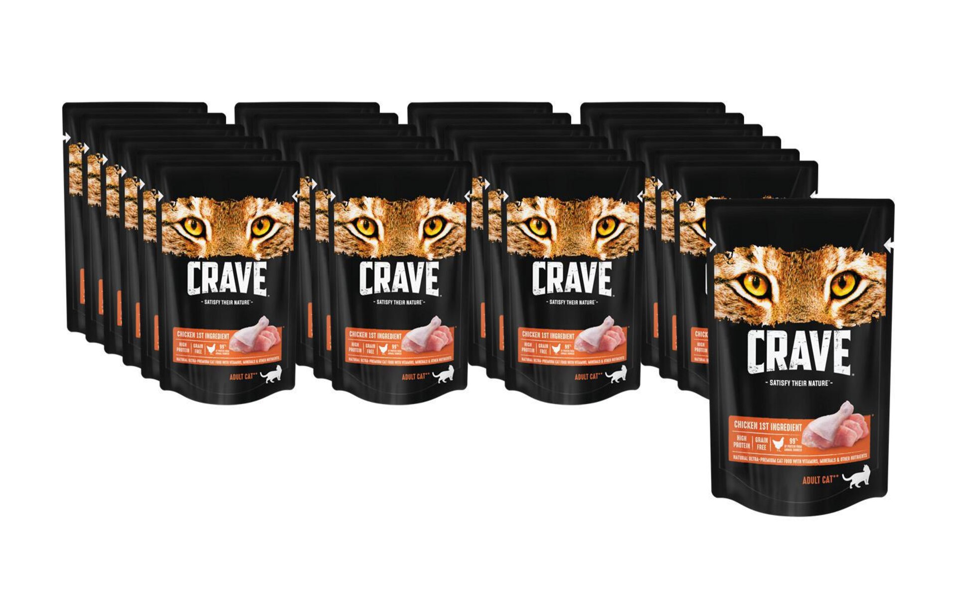 Корм для кошек CRAVE с курицей в желе — это полноценное питание, которое не содержит зерновых и других добавок. Этот продукт богат белком и не включает в себя красители, ароматизаторы и консерванты