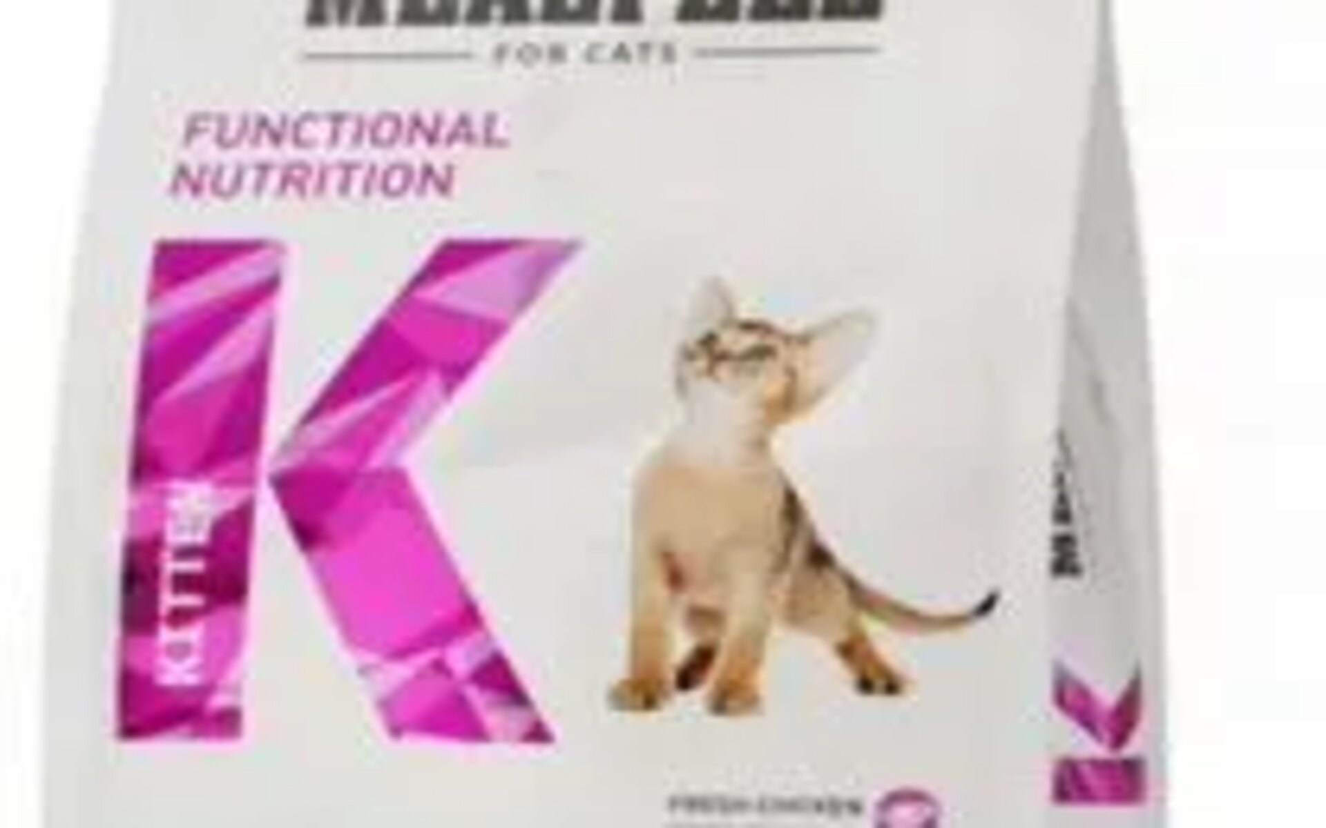 Mealfeel K — Kitten — это корм для котят в возрасте от трёх недель до года. В его состав входят мясо птицы, рис и бобовые. Содержание белка составляет 34%, а жира — 23%.