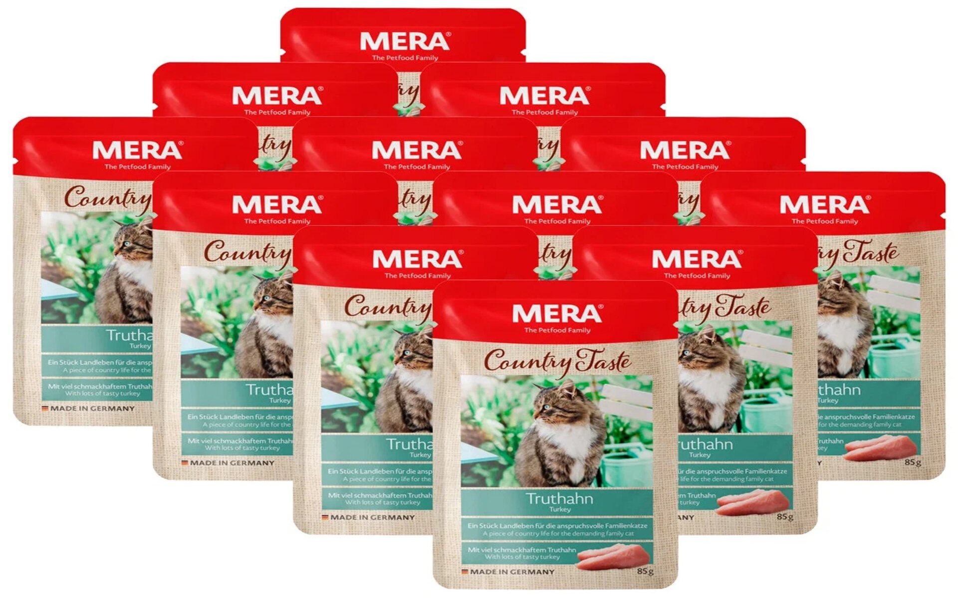 Mera Country Taste — это влажный корм для кошек с индейкой, который отличается высоким качеством и сбалансированным составом. Он предназначен для полноценного рациона вашего питомца и содержит все необходимые питательные вещества