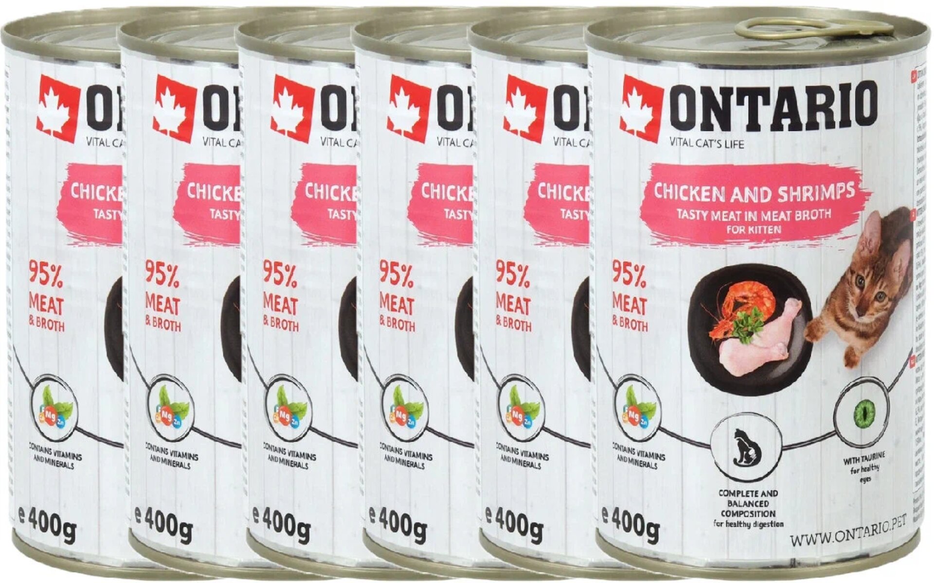 Консервы Ontario для котят: курица, креветки и рис – высококачественный продукт для питания котят, содержащий курицу, креветки и рис. Обеспечивает все необходимые питательные вещества для полноценного развития