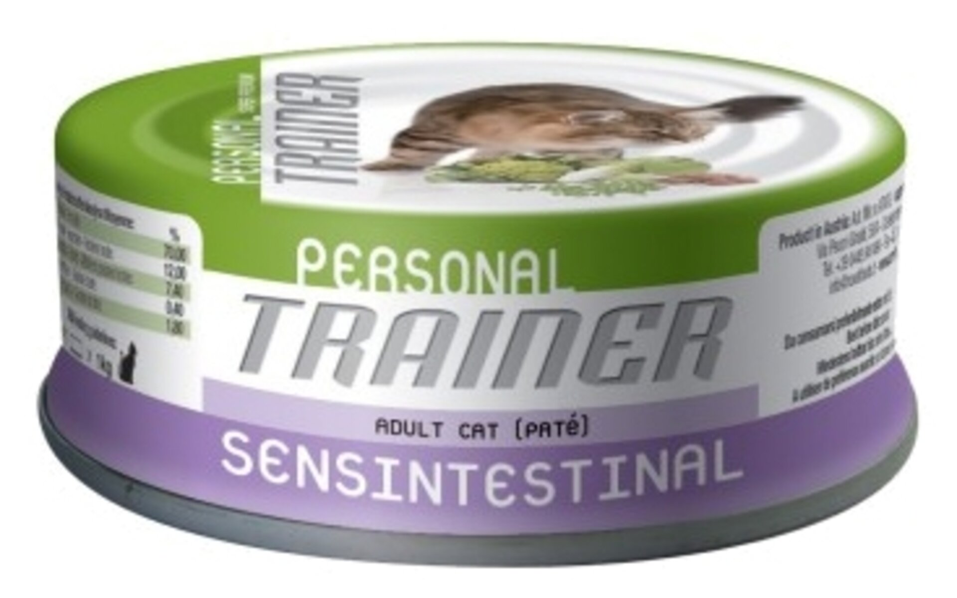 Trainer Adult cat Sensintestinal canned — корм для взрослых кошек с чувствительным пищеварением.Он предназначен для поддержания здоровья желудочно-кишечного тракта у кошек,имеющих проблемы с пищеварением или склонных к ним