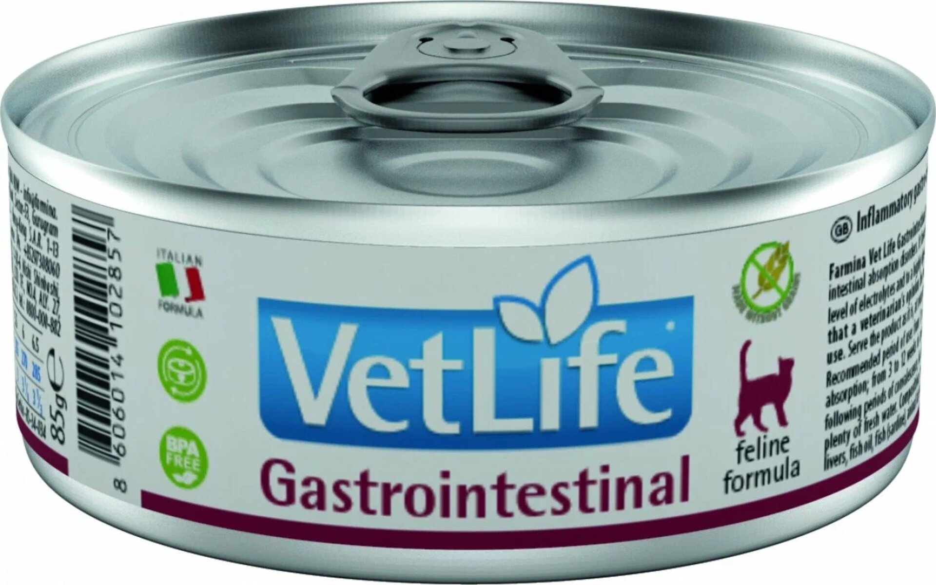 Корм для кошек Vet Life Gastrointestinal — это полноценный диетический влажный рацион, созданный для кошек с проблемами пищеварения. Он содержит повышенное количество электролитов и тщательно подобранные ингредиенты, которые способствуют восстановлению нормального пищеварения