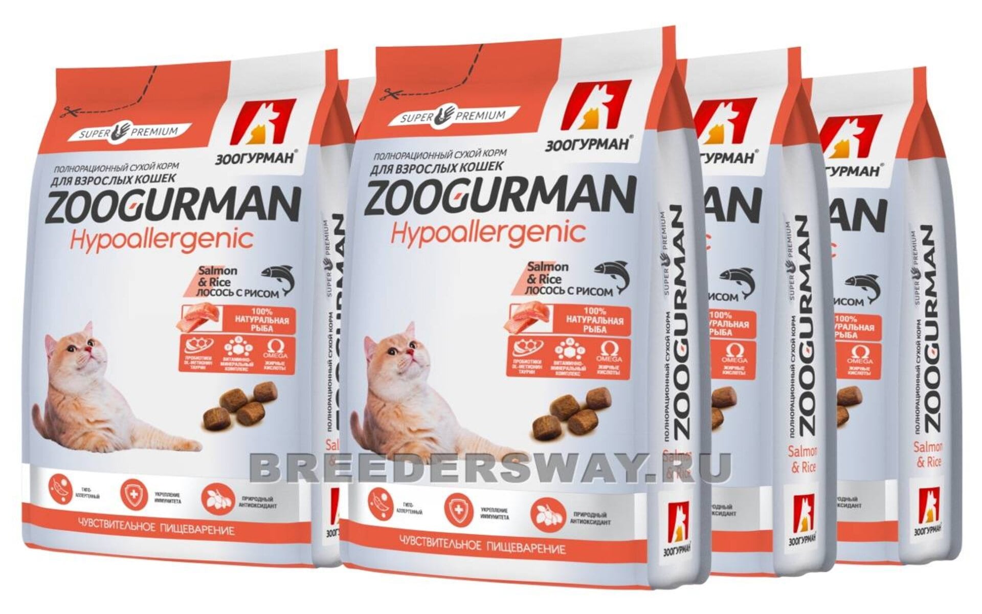 Zoogurman Hypoallergenic — это корм супер-премиум класса для кошек, который разработан с учётом потребностей животных, склонных к аллергии. Он изготовлен из натуральных ингредиентов высокого качества и не содержит искусственных добавок, ароматизаторов и красителей